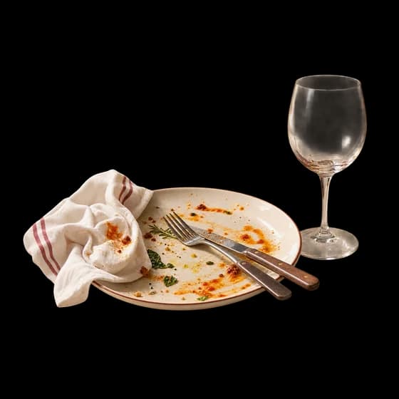 Un piatto vuoto a fine pasto